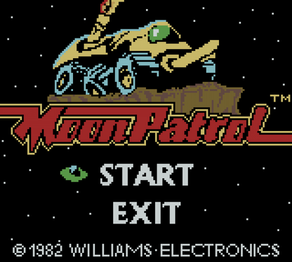 Arcade Hits: Moon Patrol and Spy Hunter Nintendo Game Boy Color GBC for arcade action racing shooter retro video game fans featuring side scrolling vehicle combat high speed driving classic arcade gameplay military missions retro challenges collectible gaming appeal title screen