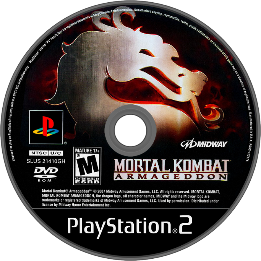 Mortal Kombat Armageddon PlayStation 2 (PS2) fighting video game disc