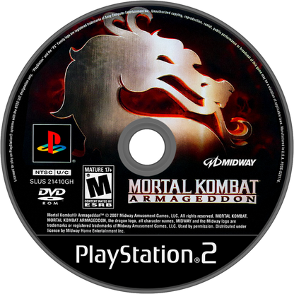 Mortal Kombat Armageddon PlayStation 2 (PS2) fighting video game disc