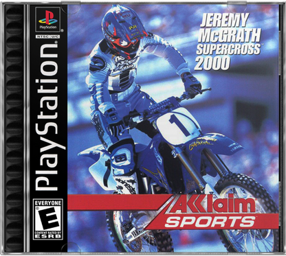 Jeremy McGrath Supercross 2000 PS1 PlayStation 1 motocross racing sports game dirt bike off road racing extreme sports retro video game cover art