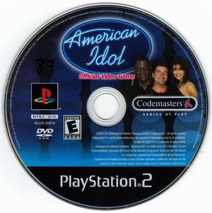American Idol PS2 music rhythm video game disc