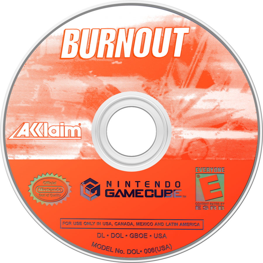 Burnout disc for GameCube (GC) arcade racing video game