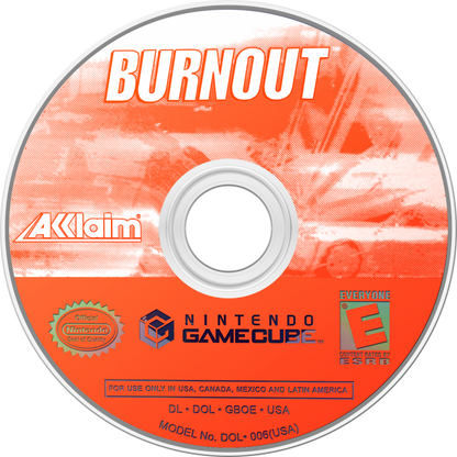Burnout disc for GameCube (GC) arcade racing video game