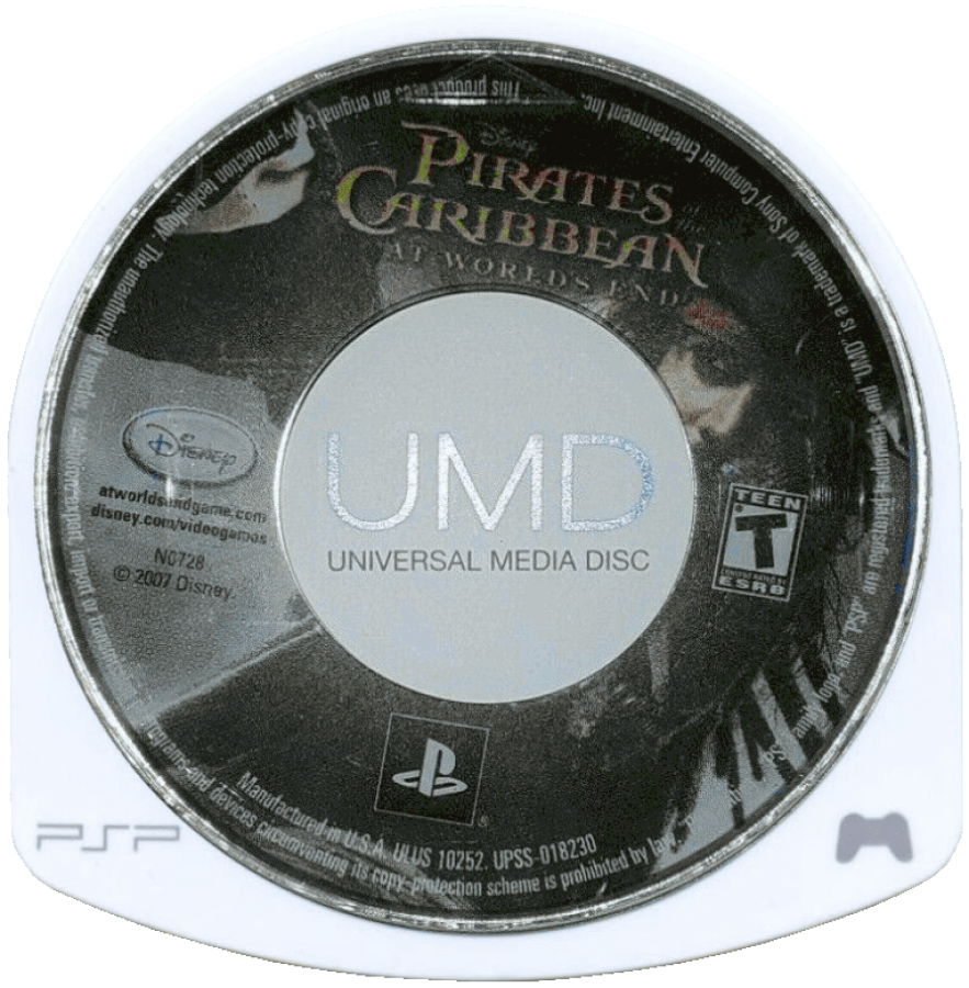 Pirates of the Caribbean: At World's End disc for PlayStation Portable (PSP) action-adventure game