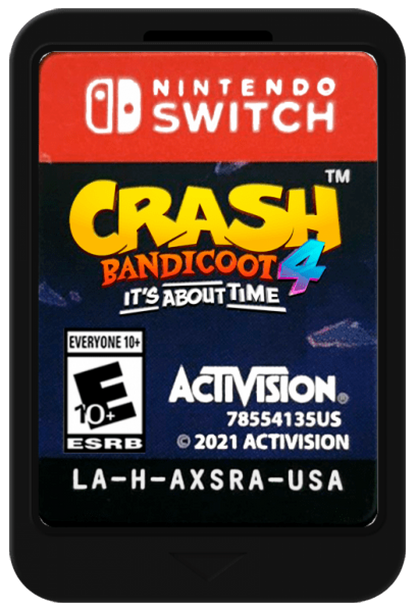 Crash Bandicoot 4: It's About Time cartridge for Nintendo Switch (NS) video game