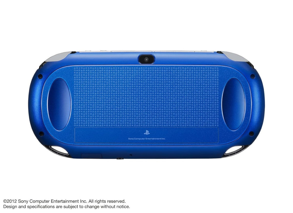 PlayStation Vita 1000 PS Vita 1000 JP Sapphire Blue Good Condition Sony handheld gaming console Japanese model OLED touchscreen display dual analog sticks rear touchpad portable gaming system Wi-Fi connectivity PlayStation Vita game compatibility vibrant sapphire blue design classic Sony handheld hardware retro gaming collection collectible gaming console appeal back