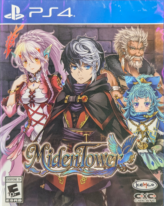 Miden Tower Limited Run 407 PlayStation 4 retro-style dungeon crawler RPG Kemco physical limited print release first-person turn-based combat exploration party-based magic system dungeon crawling collector’s item front cover
