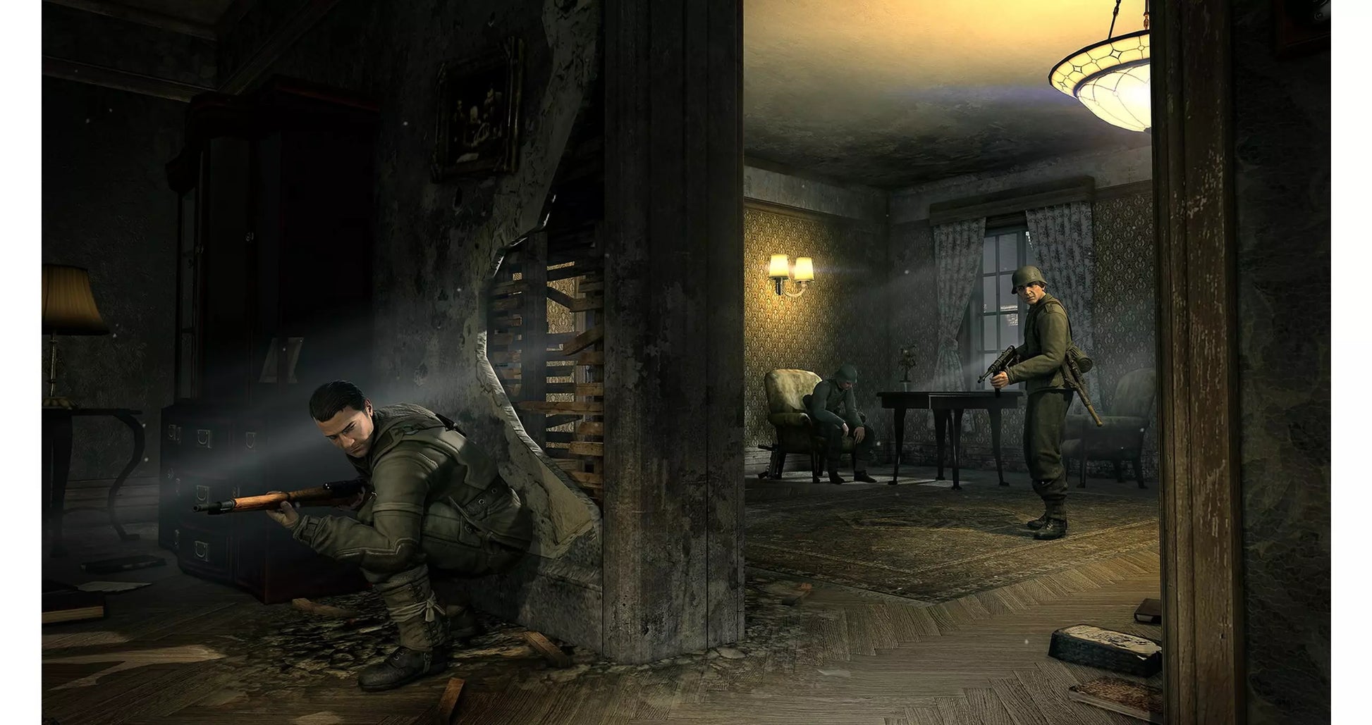Sniper Elite V2 gameplay for Xbox 360 (X360) tactical stealth sniper shooter video game