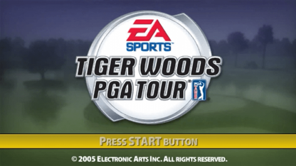 Tiger Woods PGA Tour title screen for  PlayStation Portable video game.