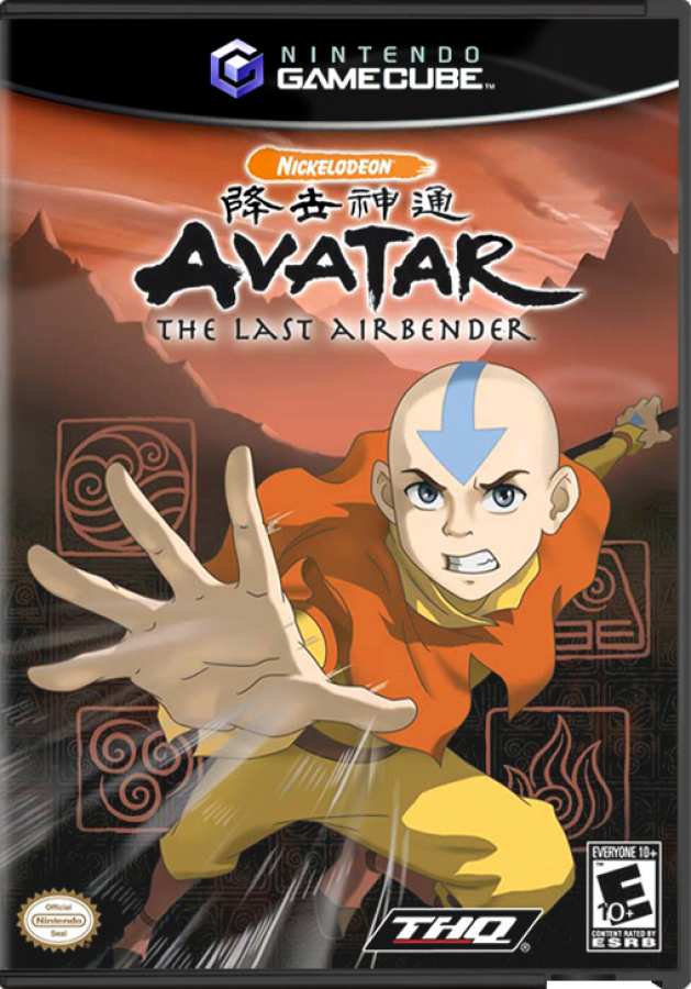 Avatar: The Last Airbender cover art GameCube game featuring action adventure gameplay inspired by the animated television series