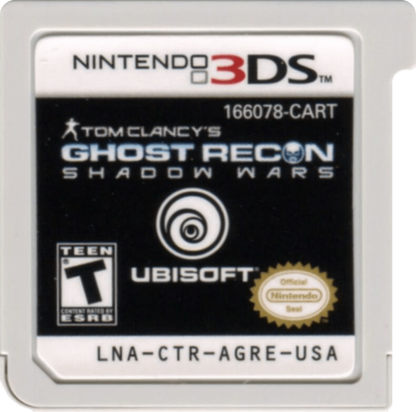 Tom Clancys Ghost Recon Shadow Wars Nintendo 3DS video game featuring tactical turn based strategy gameplay squad based combat military missions and Ubisoft handheld strategy title cartridge