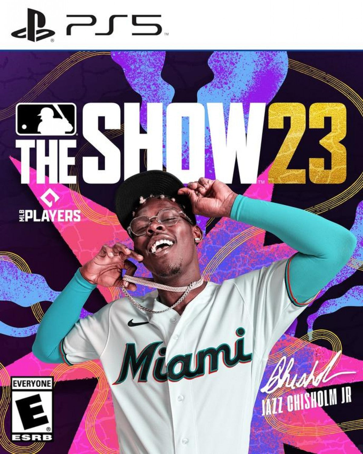 MLB The Show 23 PlayStation 5 PS5 video game featuring realistic baseball simulation gameplay Major League Baseball teams and players batting pitching fielding base running franchise mode Road to the Show career mode Diamond Dynasty team building competitive multiplayer stadiums and authentic baseball action classic PlayStation 5 sports gaming retro video game collection collectible gaming appeal front cover art