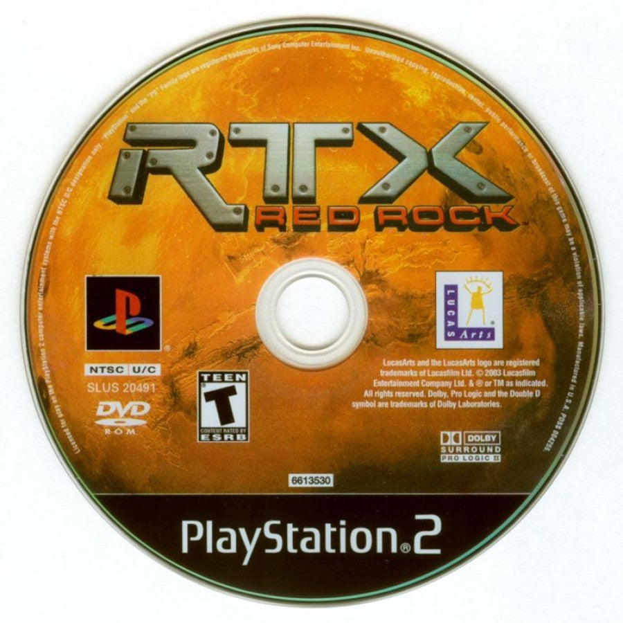 RTX Red Rock – PlayStation 2 (PS2) video game disc, sci-fi action-adventure game.