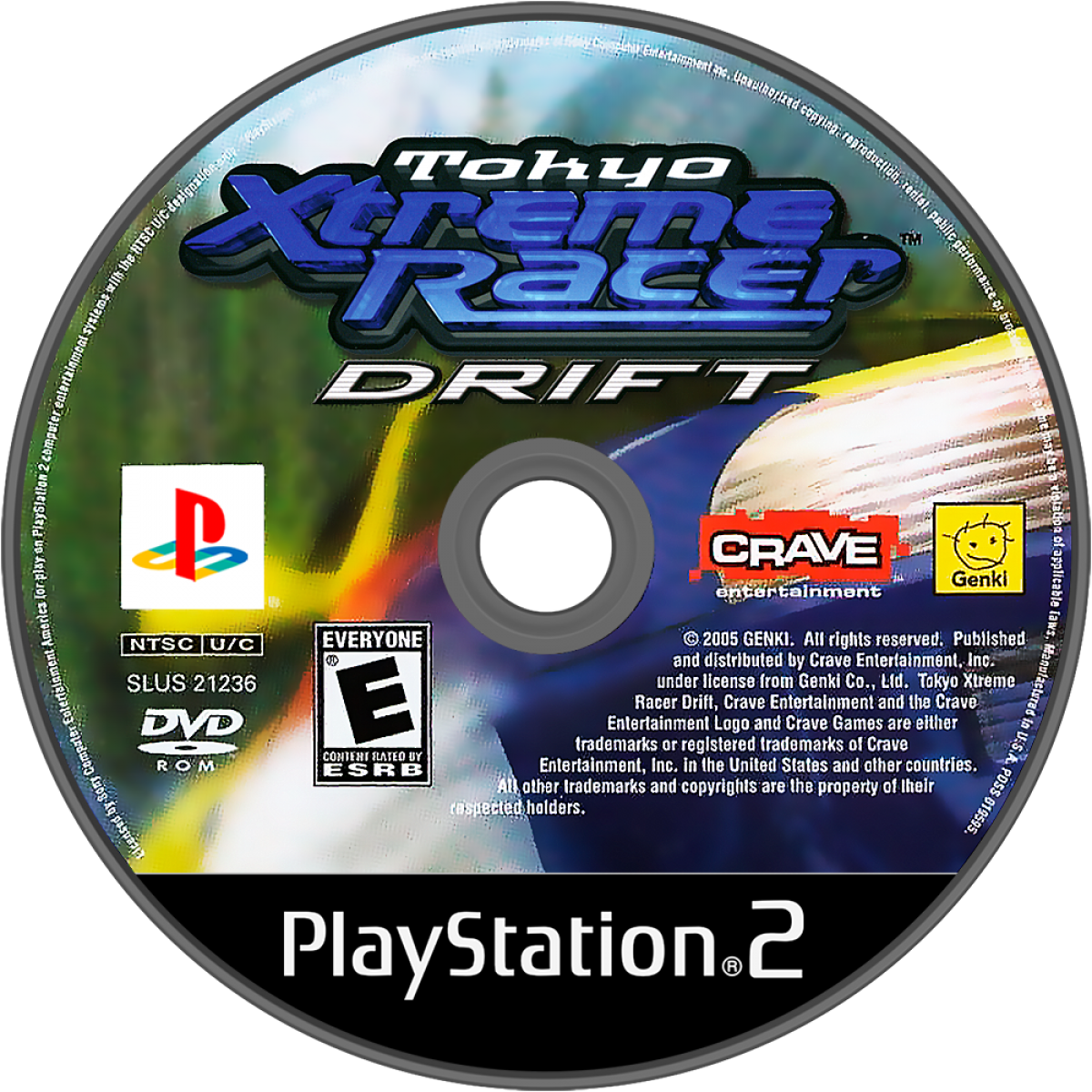 Tokyo Xtreme Racer Drift 2 game for the PlayStation 2 featuring street racing gameplay focused on drifting mechanics car tuning and rival battles set on mountain roads with arcade style controls and progression through unlocking and defeating competitors disc