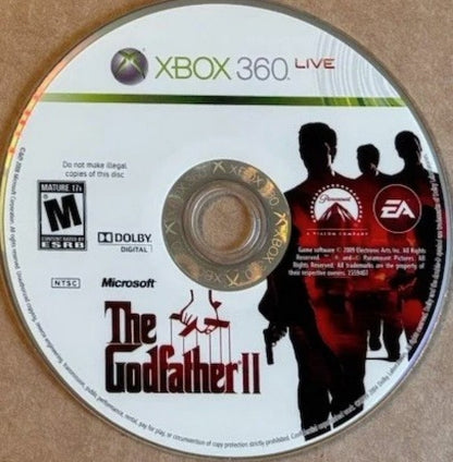 The Godfather II disc for Xbox 360 (X360) action-adventure crime video game