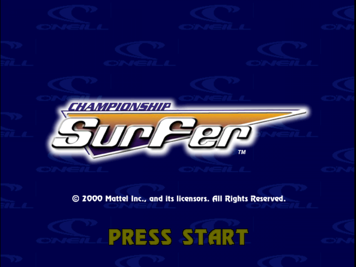 Championship Surfer – PlayStation 1 (PS1) title screen for retro video game