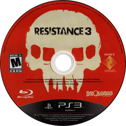 Resistance 3 cover art for PlayStation 3 PS3 video game