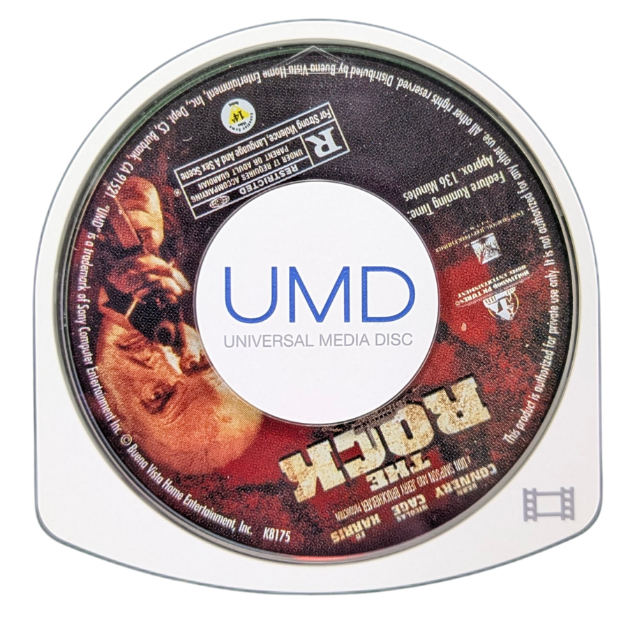 The Rock [PSP Movie] for PlayStation Portable (PSP) at Gamers INC, featuring the high-octane Michael Bay action blockbuster on Universal Media Disc (UMD) Video, where you follow a chemical weapons expert and a former SAS operative as they infiltrate Alcatraz to stop a rogue general—delivering explosive, cinematic entertainment optimized for the PSP’s vibrant handheld screen disc cartridge UMD