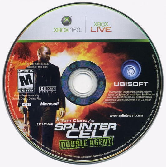 Tom Clancy's Splinter Cell: Double Agent [Limited Edition] disc for Xbox 360 (X360) stealth action-adventure video game