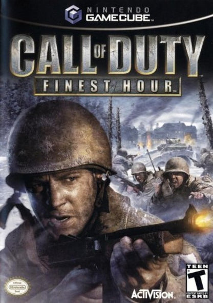 Call of Duty: Finest Hour cover art for GameCube (GC) World War II first-person shooter video game
