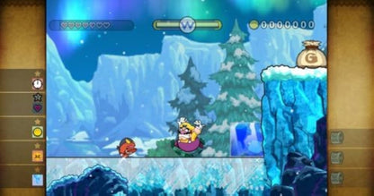 Wario Land: Shake It gameplay for Nintendo Wii (Wii) featuring side‑scrolling platform action with hand‑drawn animation, treasure hunting, and motion‑controlled shaking mechanics.