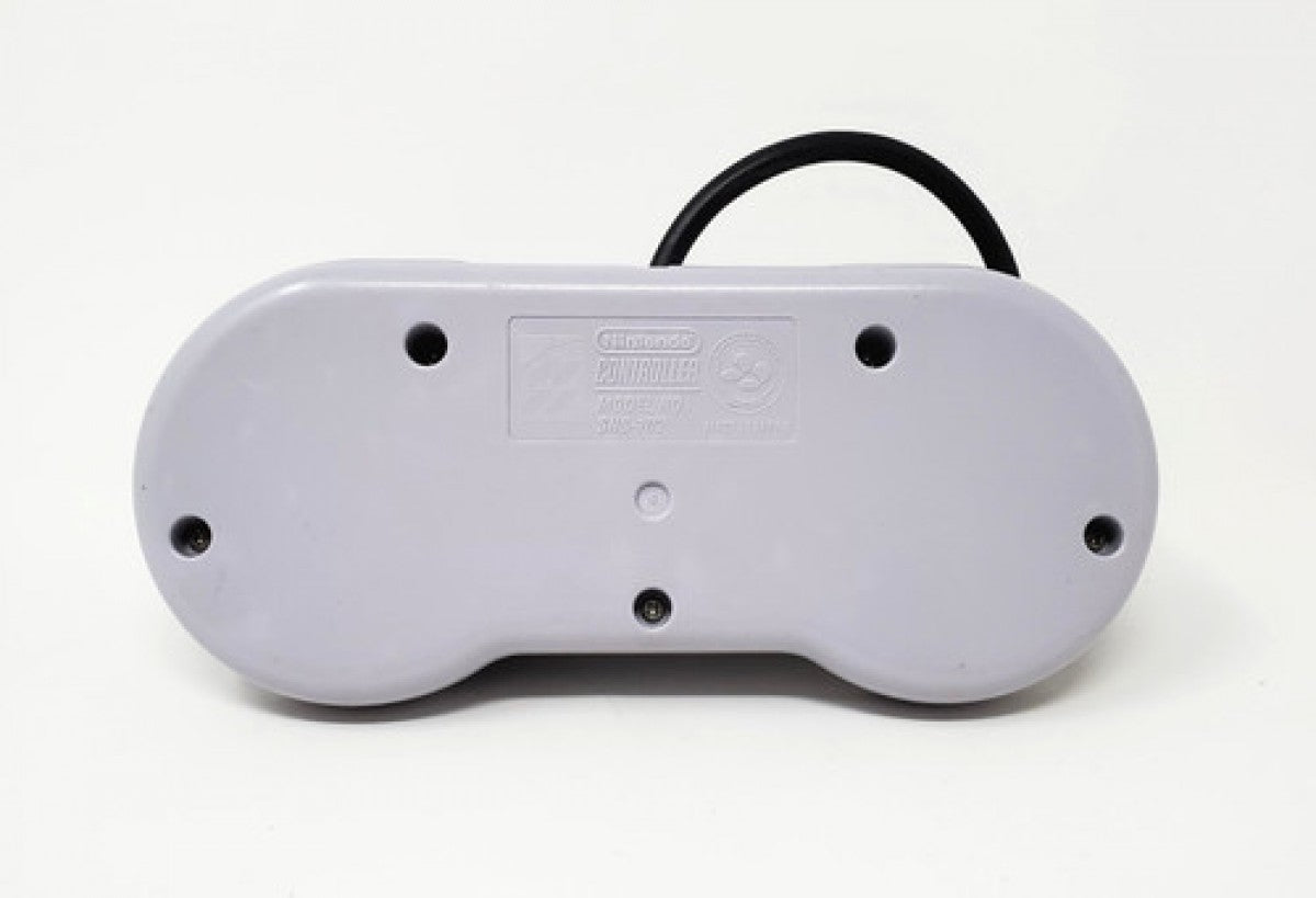 Back view of original Super Nintendo SNES controller wired gaming accessory