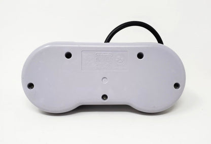 Back view of original Super Nintendo SNES controller wired gaming accessory
