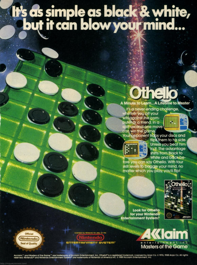 Othello advert for Nintendo Entertainment System NES retro video game