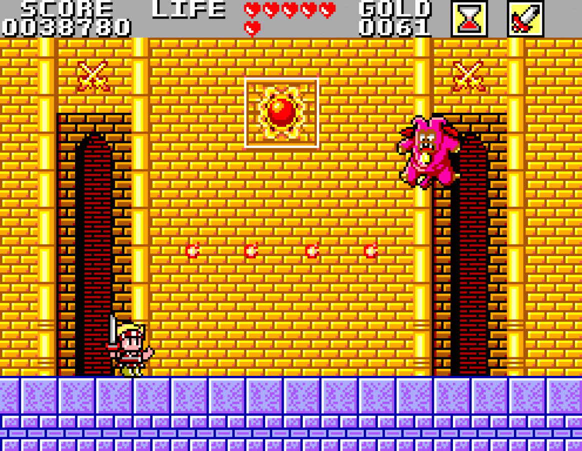 Wonder Boy in Monster Land Sega Master System SMS for action platforming role playing video game fans featuring side scrolling adventure monster battles fantasy environments weapon upgrades armor equipment shops challenging bosses exploration and classic Sega Master System gameplay collectible retro gaming appeal gameplay