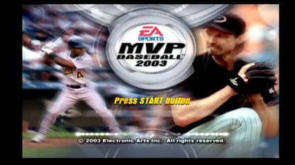 MVP Baseball 2003 – PlayStation 2 (PS2) baseball sports video game title screen