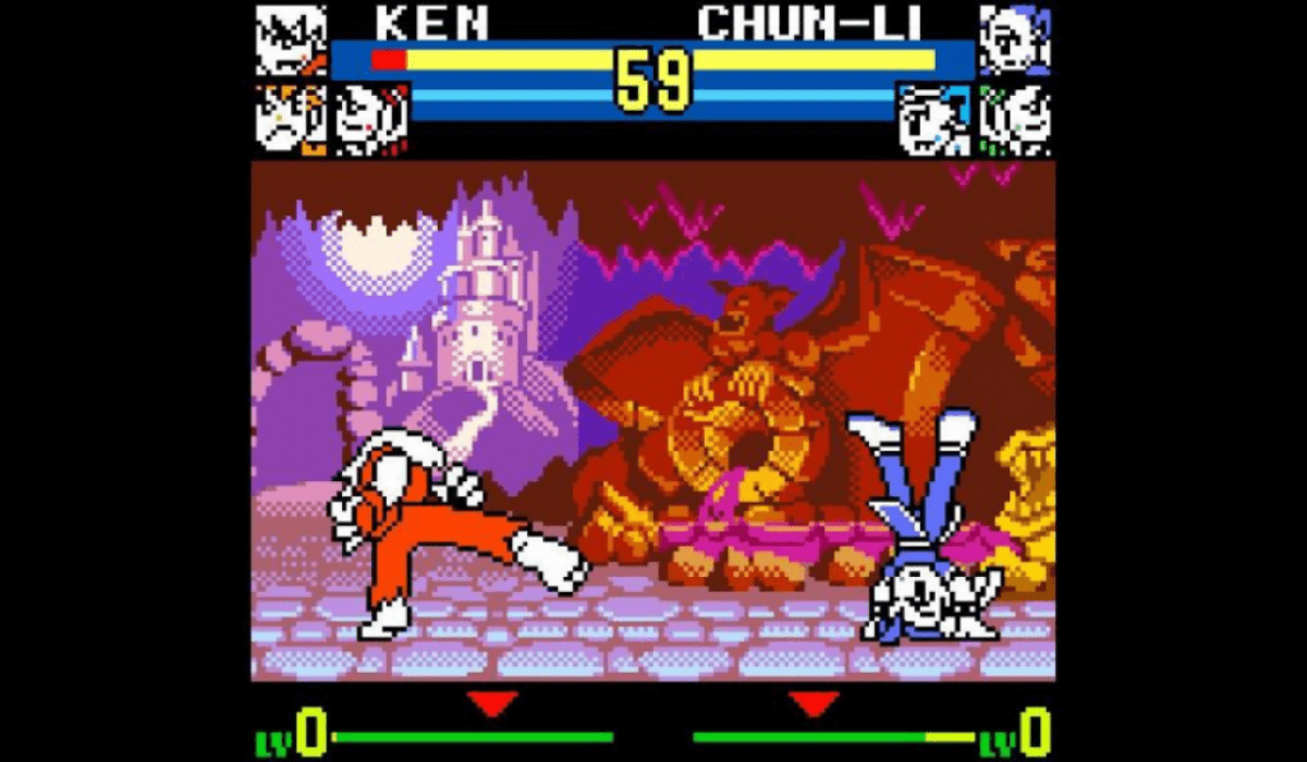 SNK vs. Capcom: Match of the Millennium [CIB] for Neo Geo Pocket Color (NGP) featuring a packed portable 2D fighter with iconic characters from both companies and tight responsive combat; choose solo or tag modes pull off specials and enjoy a complete in box crossover classic gameplay screenshot