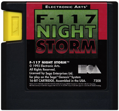 F-117 Night Storm Sega Genesis GEN for retro video game enthusiasts featuring military flight simulation gameplay stealth bomber missions realistic aerial combat strategic targeting cockpit action challenging objectives and collectible gaming appeal cartridge