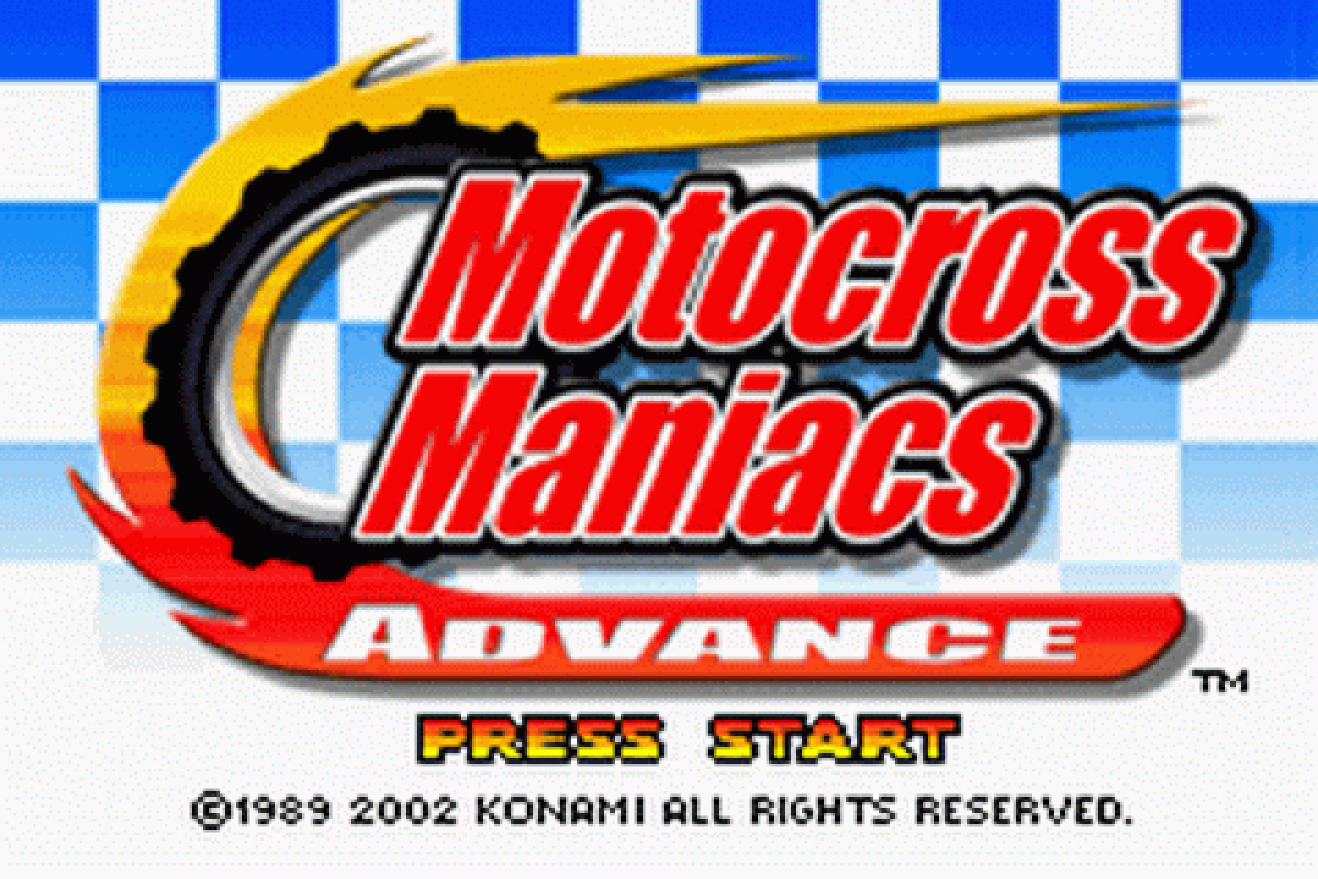 Motocross Maniacs Advance start menu for Game Boy Advance GBA video game