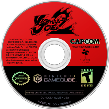 Viewtiful Joe 2 GameCube game featuring side-scrolling action platformer gameplay with stylized comic book visuals disc