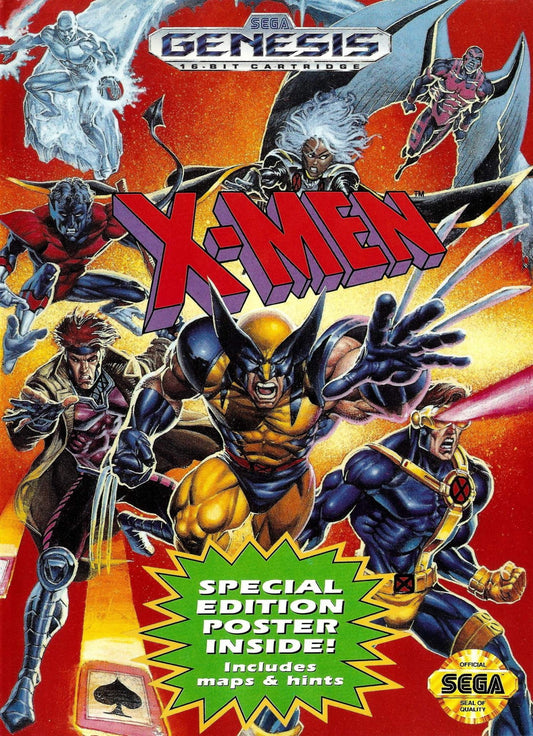 X-Men Sega Genesis retro video game action platformer cover art (1993)