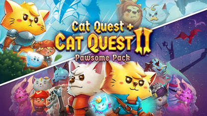 Cat Quest plus Cat Quest II Pawsome Pack title page for Nintendo Switch NS video game