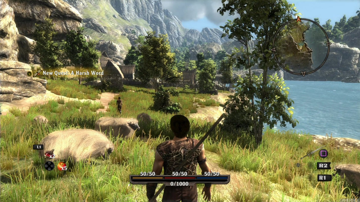 Arcania: The Complete Tale retro PS4 video game Arcania The Complete Tale fantasy action RPG open world exploration melee combat story driven role playing game console release gameplay 