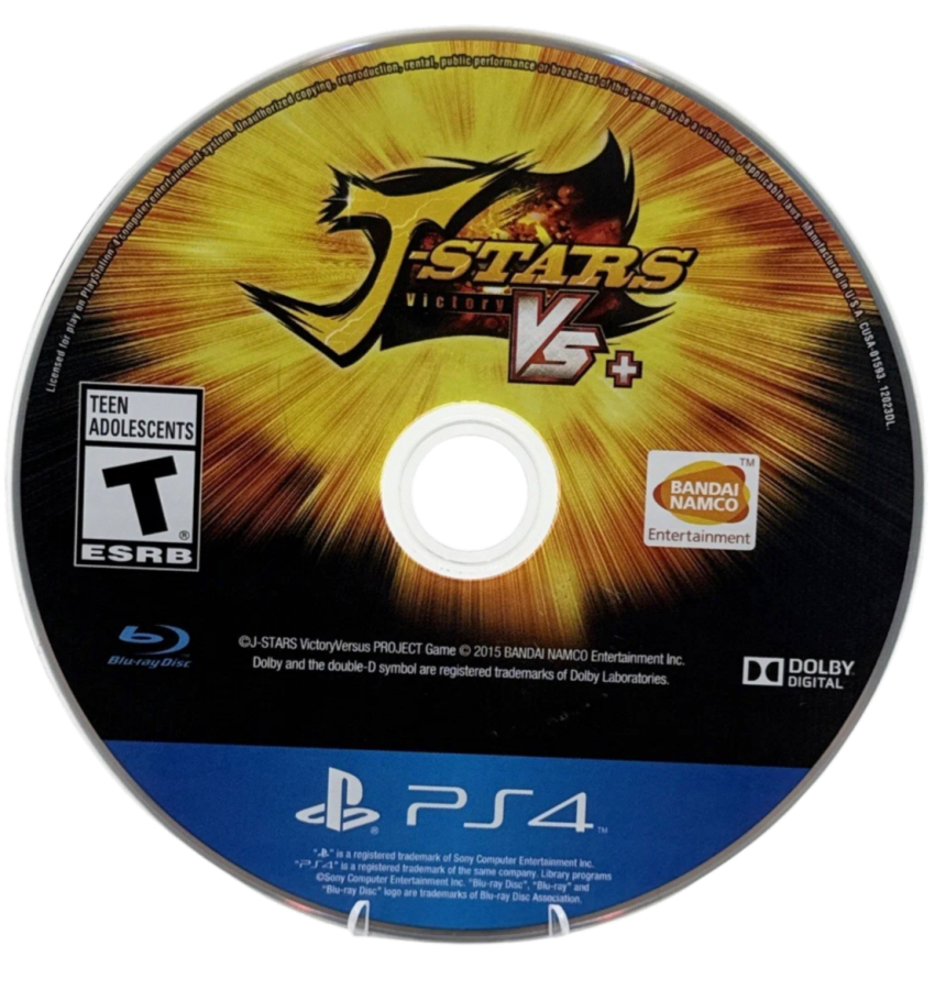 J-Stars Victory VS+ – PlayStation 4 (PS4) video game disc, anime crossover arena fighting game