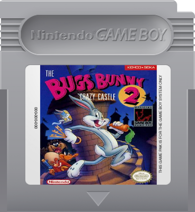 Bugs Bunny in Crazy Castle 2 Game Boy GB for retro video game enthusiasts featuring action puzzle platforming gameplay Looney Tunes characters maze style levels item collection enemy avoidance family friendly handheld adventure and collectible gaming appeal cartridge