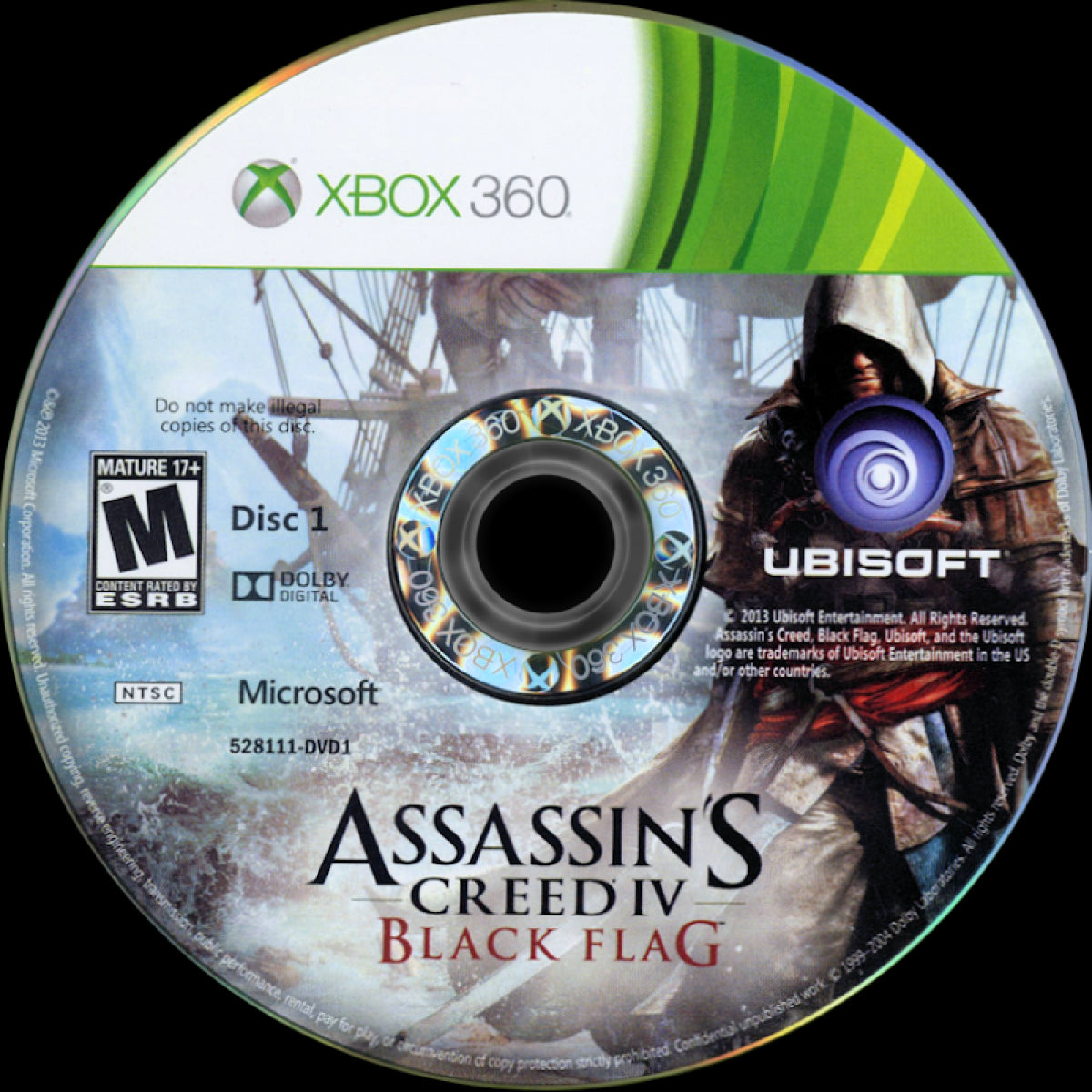 Assassin's Creed IV: Black Flag [GameStop Edition] disc art for Xbox 360 (X360) action-adventure video game