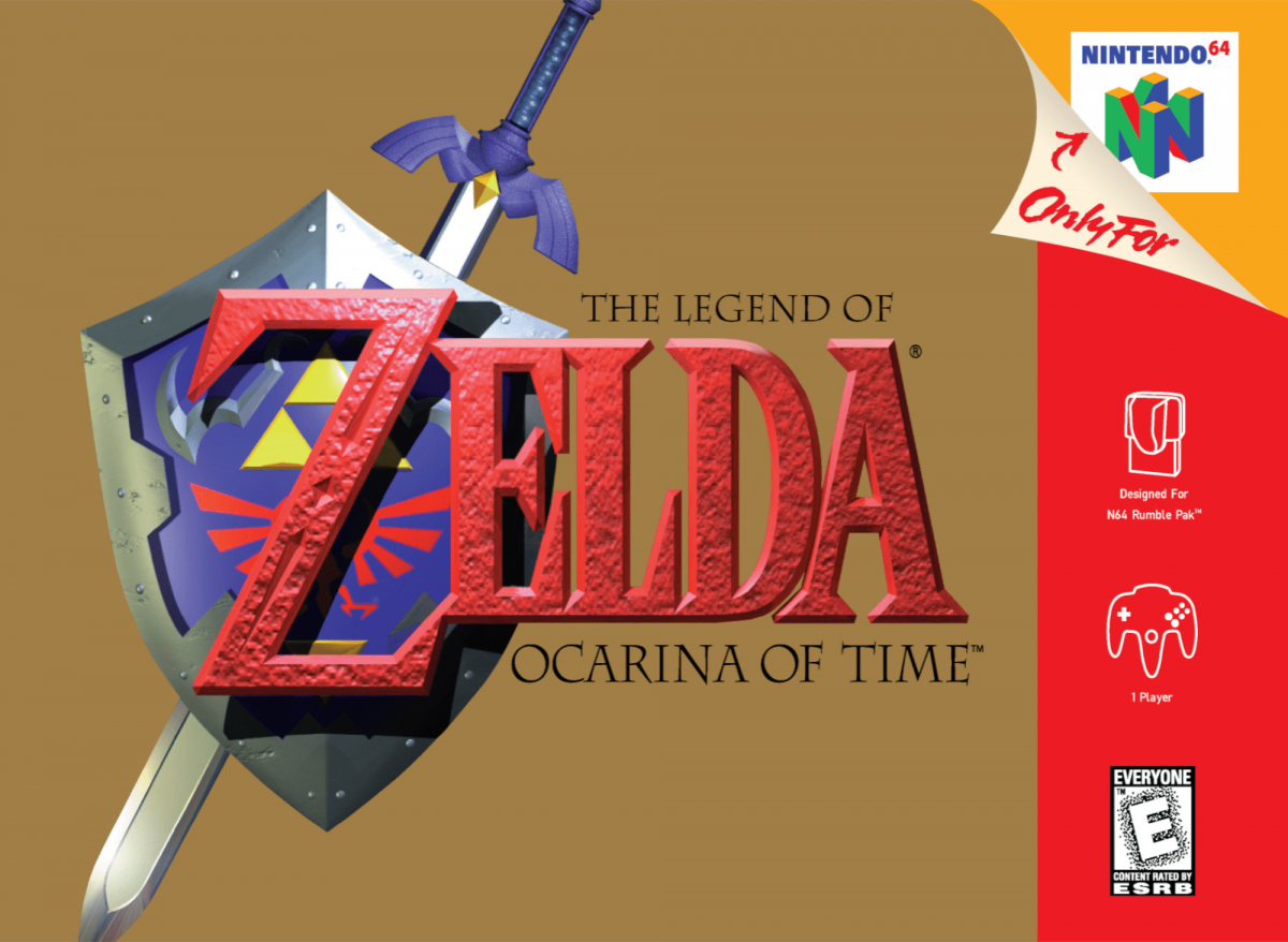 The Legend of Zelda Ocarina of Time cover art for Nintendo 64 (N64) video game