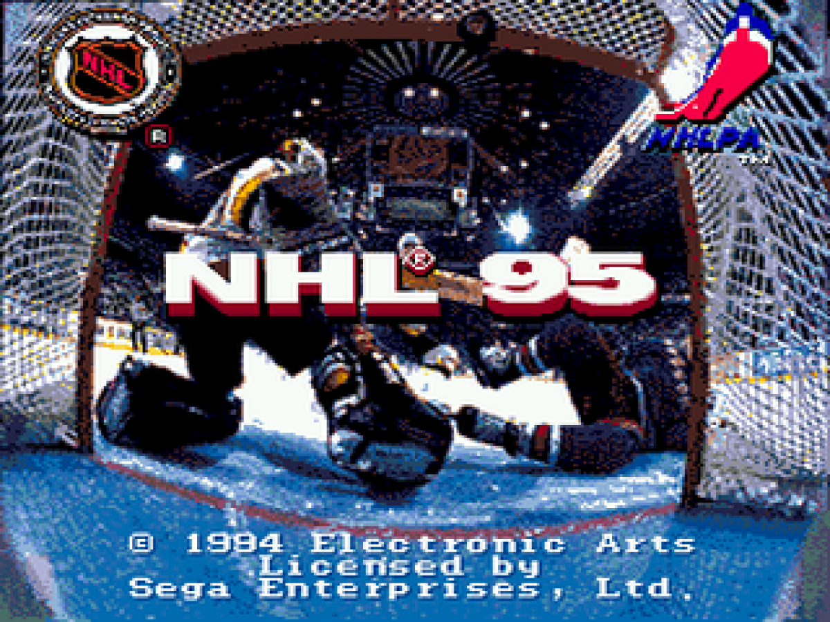 NHL 95 title screen for Sega Genesis (GEN) video game