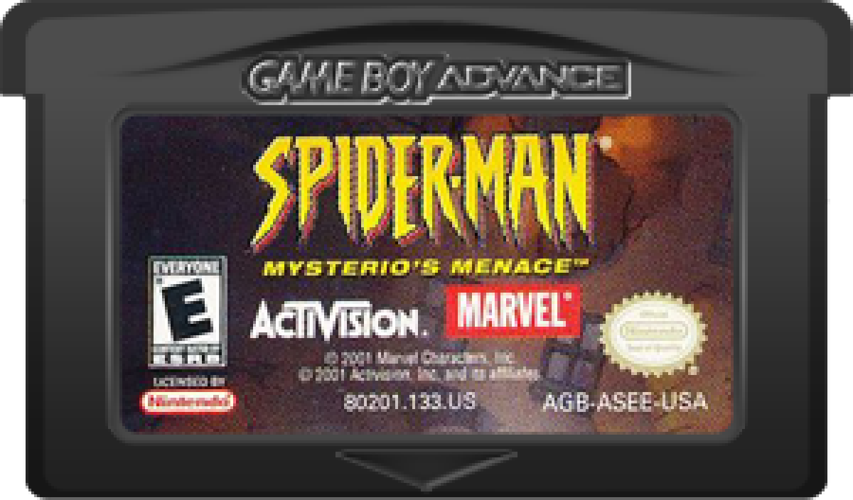 Spider Man Mysterio’s Menace Game Boy Advance GBA for retro video game enthusiasts featuring superhero action platforming gameplay web slinging combat villain encounters side scrolling adventure levels Marvel inspired missions fast paced handheld action and collectible gaming appeal cartridge