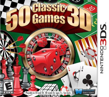 50 Classic Games cover art for Nintendo 3DS (3DS) puzzle and card compilation video game