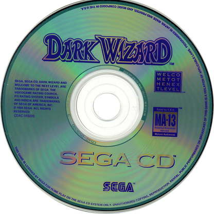 Dark Wizard Sega CD strategy RPG tactical combat fantasy kingdom warfare turn based battles multiple campaigns character classes magic spells grid based strategy Sega CD exclusive Working Designs localization retro gaming Sega CD software video game title disc