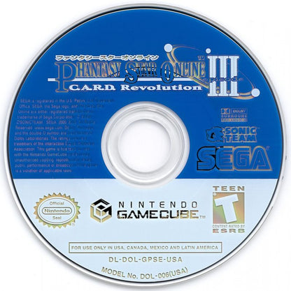 Phantasy Star Online III: C.A.R.D Revolution disc for Nintendo GameCube (GC) online RPG card battle video game