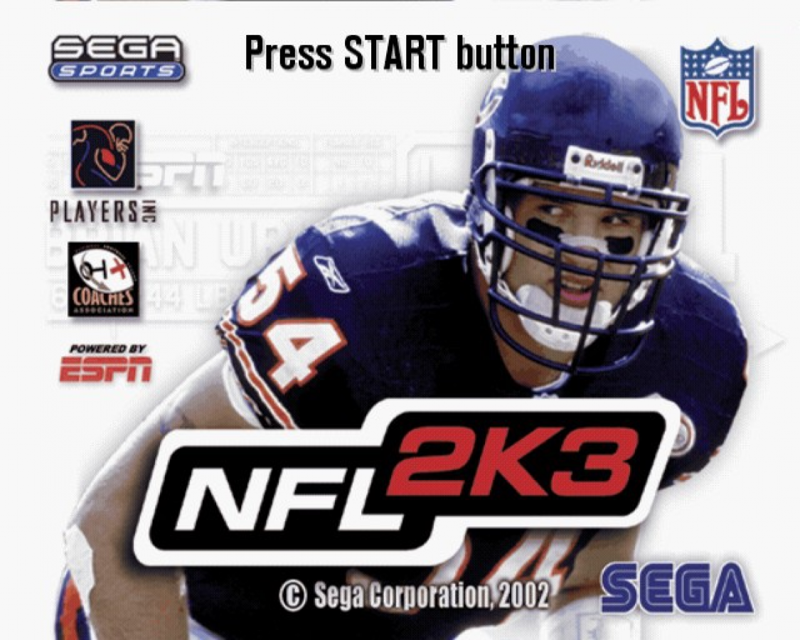 NFL 2K3 retro PlayStation 2 video game NFL 2K3 football sports simulation realistic gameplay NFL teams multiplayer franchise mode console title PlayStation 2 release title screen