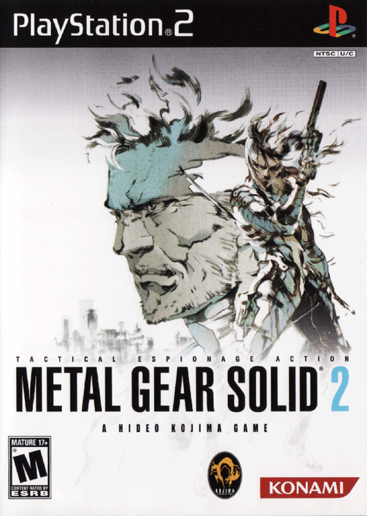 Metal Gear Solid 2 Essentials Collection for PlayStation 2 stealth action game featuring tactical espionage missions cinematic storytelling solid snake gameplay part of the Essentials Collection front cover