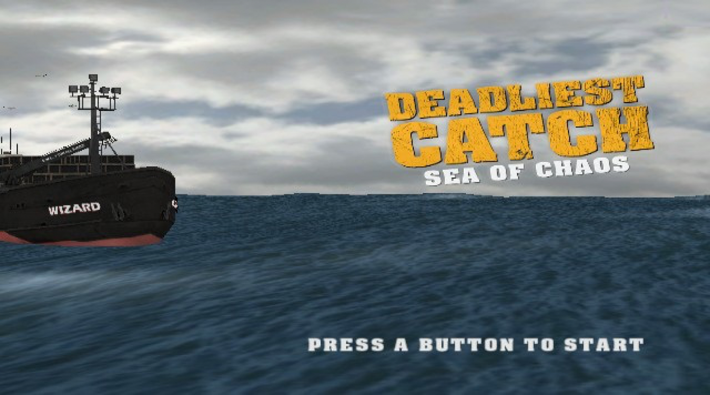 Deadliest Catch: Sea of Chaos title screen for Nintendo Wii (Wii) video game