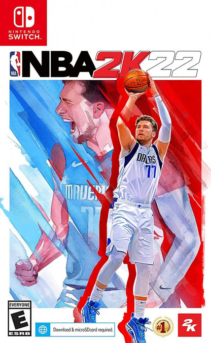 NBA 2K22 Nintendo Switch NS video game featuring basketball sports gameplay NBA teams and players realistic basketball action career mode MyCAREER gameplay competitive matches team management and classic Nintendo Switch sports gaming cover art